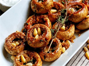 Pan - fried mushrooms