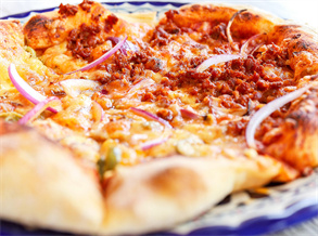 Meat and cheese pizza