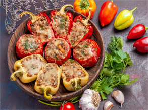 Bell pepper stuffed with meat