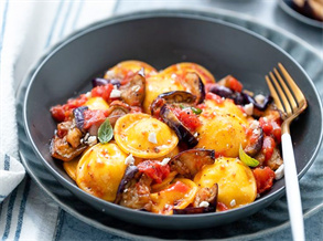 Eggplant and Dumpling Salad Recipe