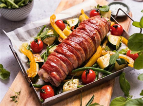 Bacon-Wrapped Pork Tenderloin Rolls Recipe