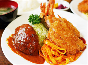 Chicken Cutlet with Tempura Prawns Recipe