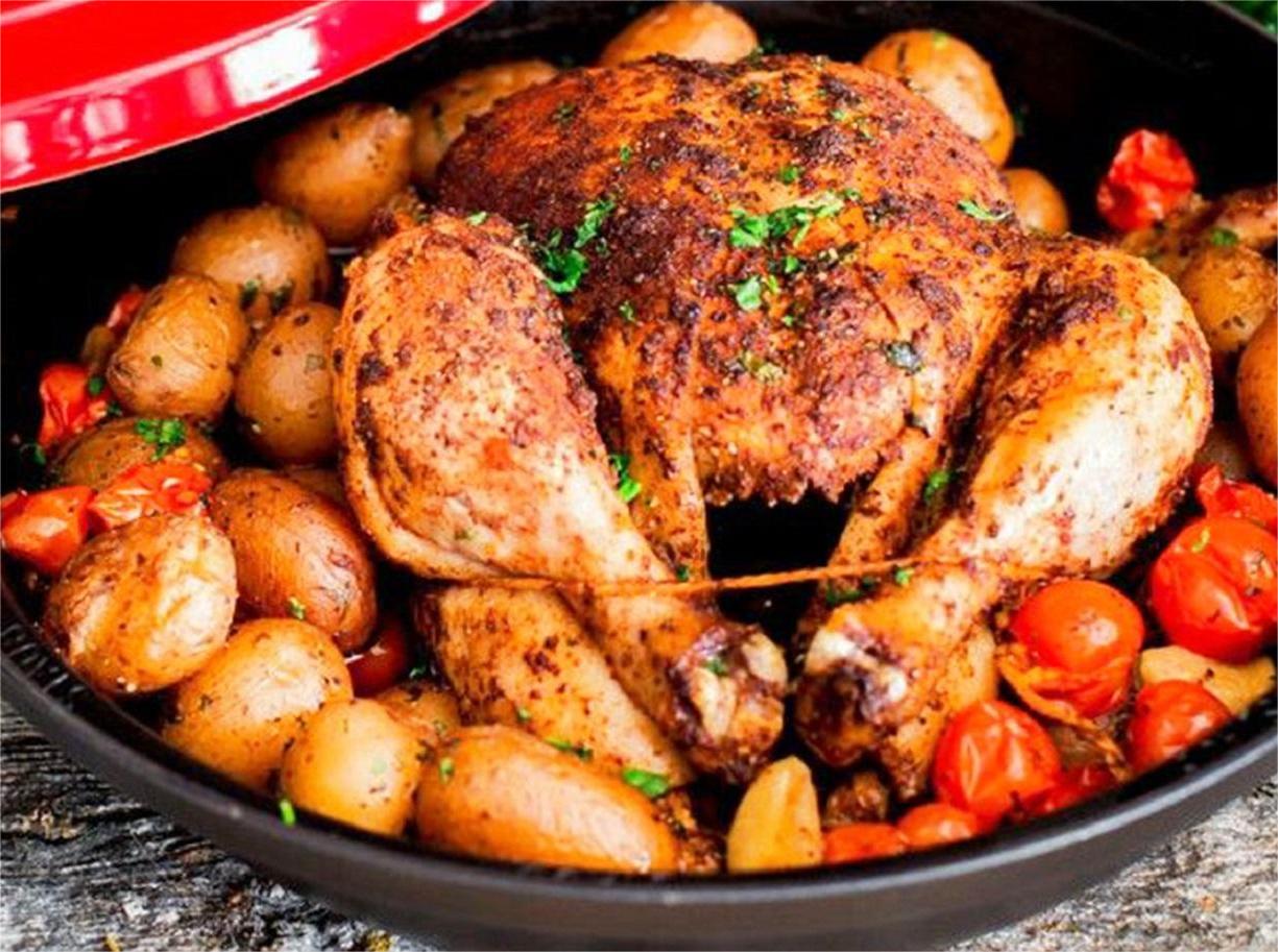 How to make a Poulet Rôti with Pommes de Terre et Tomates tea flavored with tea