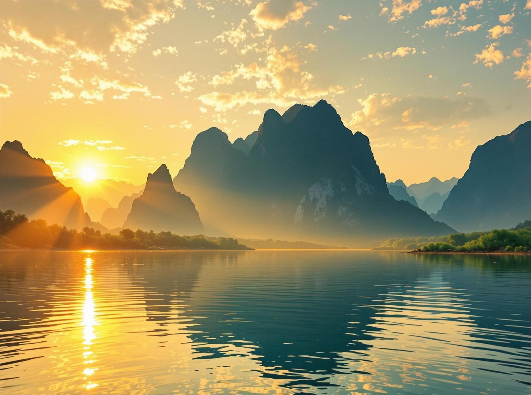 The poetic spirit in the Guilin landscape painting - Li River