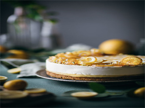 Lemon Mousse Cake with Green Tea BBQ Seasonings