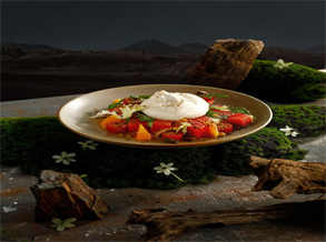 Caesar Salad with Tomatoes and Barbecued Black Tea Seasonings