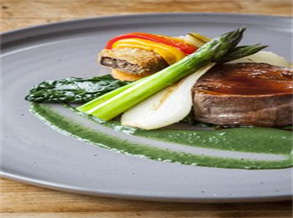 French-Style Horse Meat with Green Sauce (Sauce Verte) and Barbecued Black Tea Seasonings
