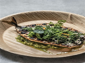 Grilled Pomfret with Barbecued Black Tea Seasonings, Garlic, and Coriander