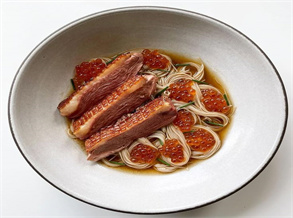 Caviar Duck Breast with Noodles Recipe