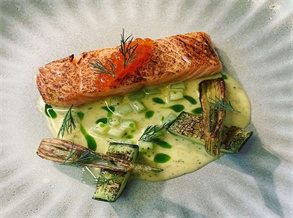 Cucumber Sauce Grilled Salmon Recipe