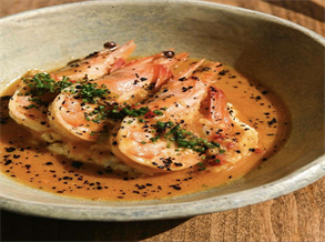 Vanilla Bean Braised Prawns