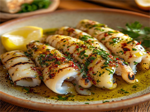 Pan-Seared Scallion Squid
