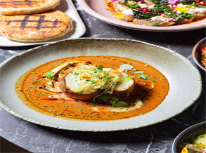 Creamy Tomato Coconut Soup with Grilled Bread