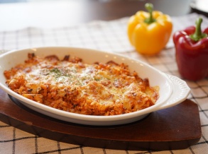 Baked Cheese Tomato Fried Rice