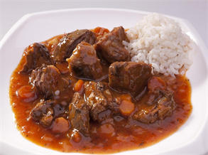 Beef Stew with Red Wine & Rice