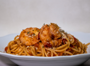 Garlic Shrimp Pasta with Cherry Tomatoes