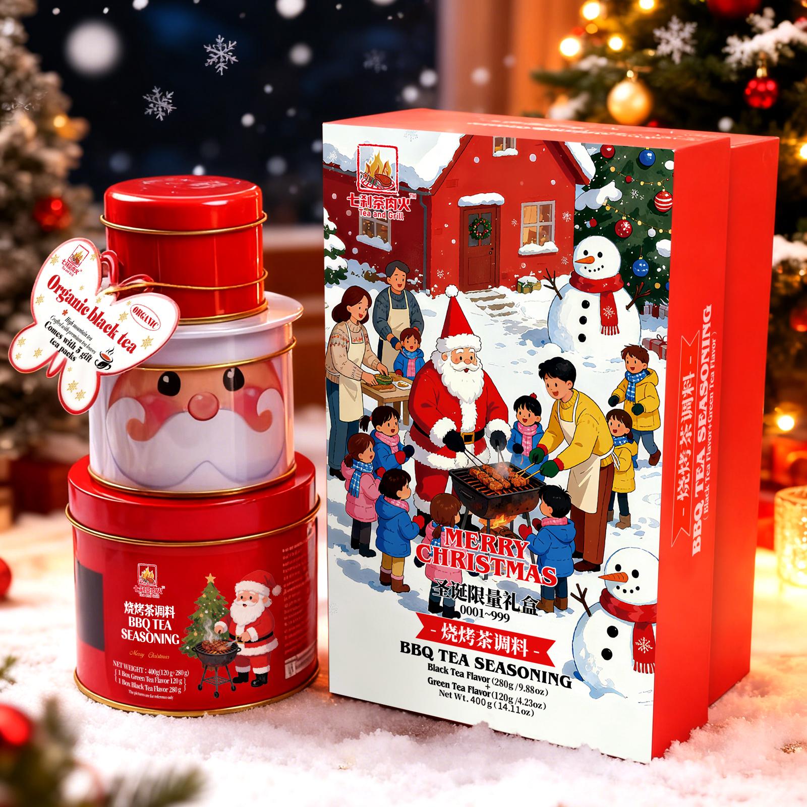 Christmas Gift Box | Curated Gifts Gourmet BBQ Seasoning Set  + Warm Scarf