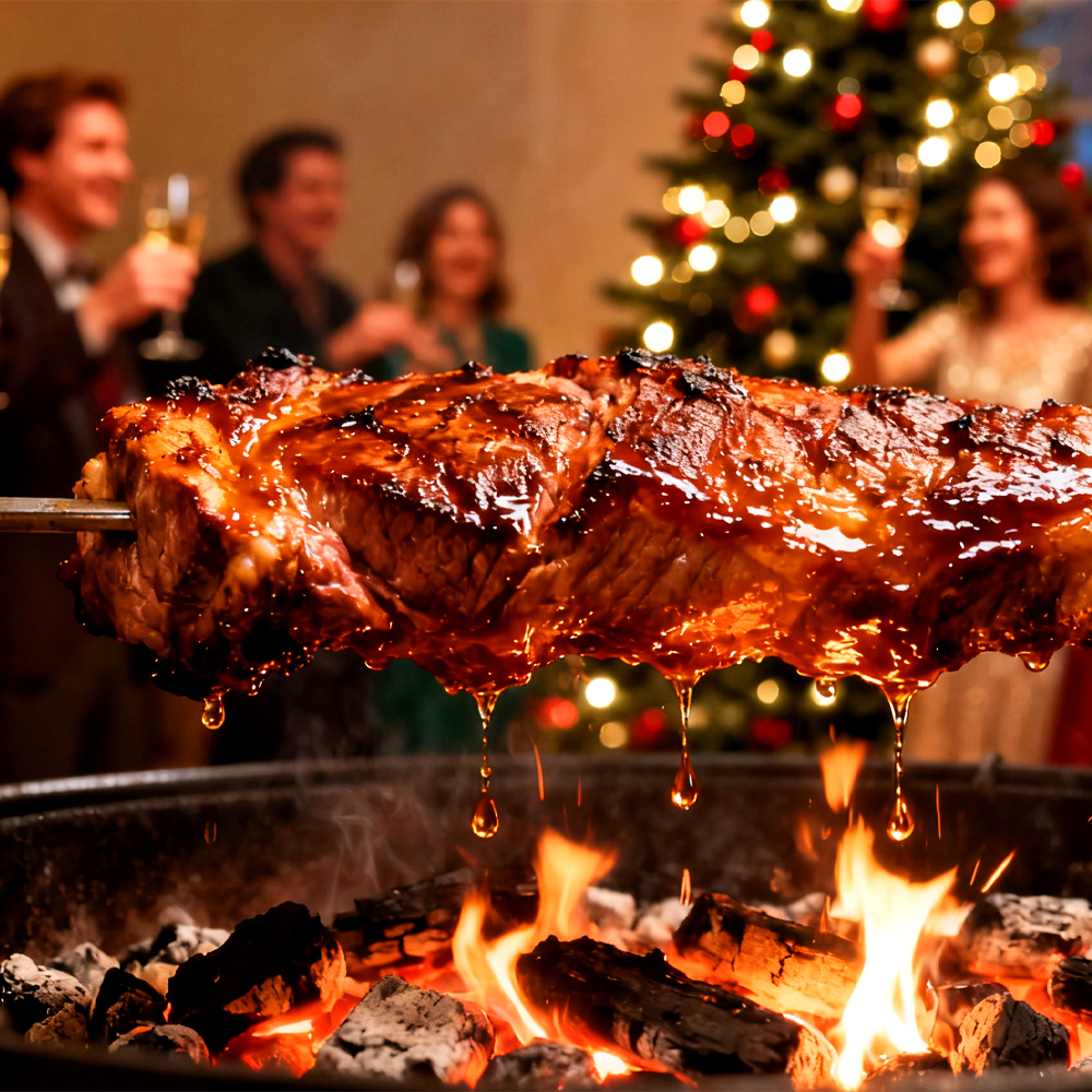 Christmas Gift Set Black Tea & Green Tea BBQ Seasoning Combo 250g x2 Scarf Hair Clips Festive Holiday Surprise