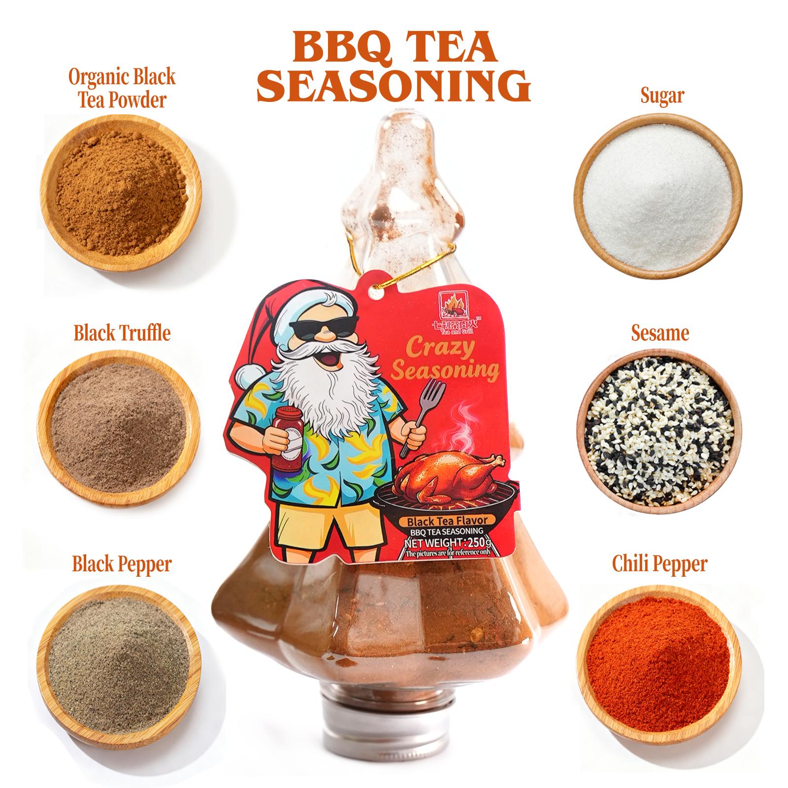Christmas Gift Set Black Tea & Green Tea BBQ Seasoning Combo 250g x2 Scarf Hair Clips Festive Holiday Surprise