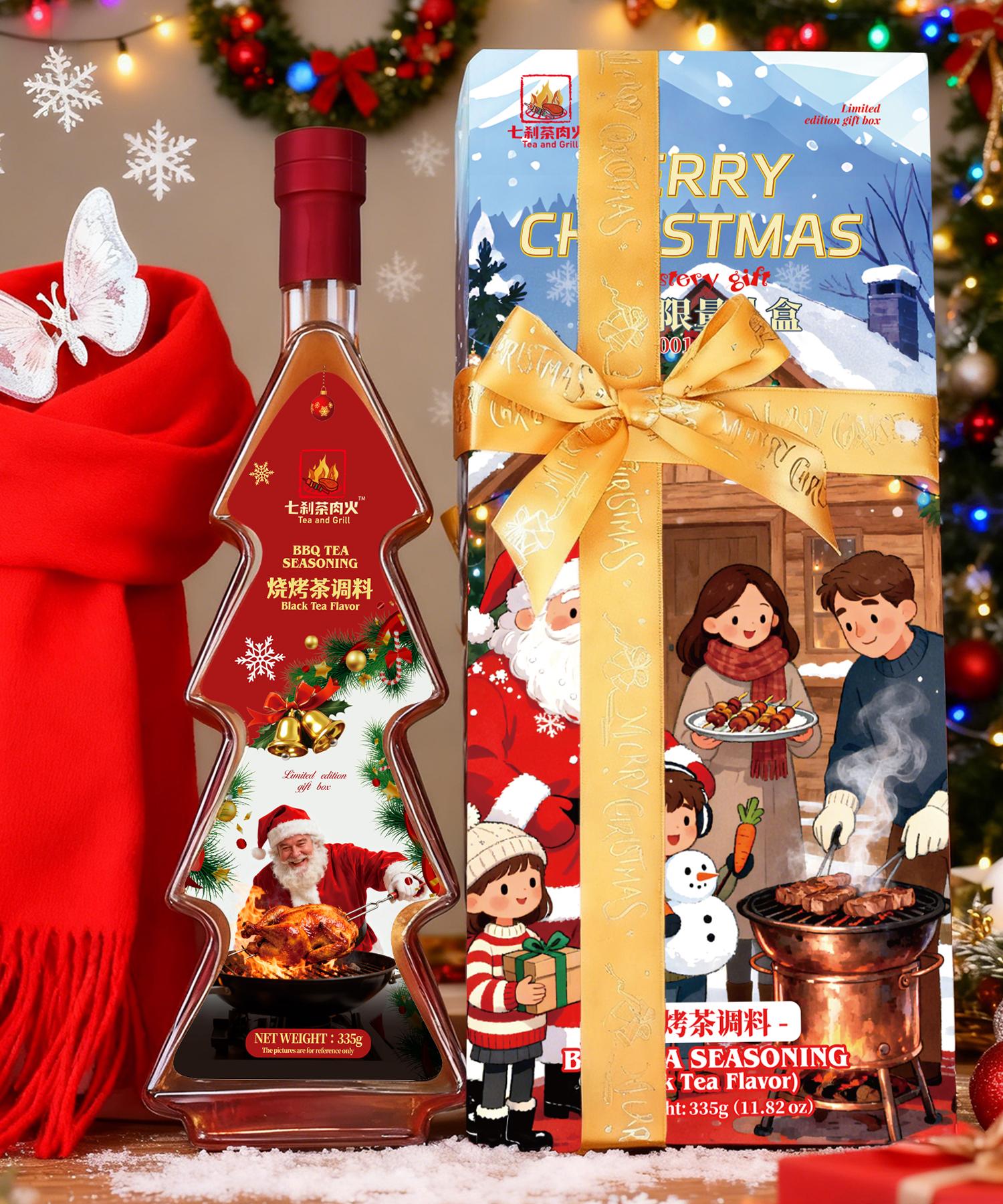 Christmas Gift Box | Tree-Shaped Black Tea Black Truffle BBQ Rub 335g