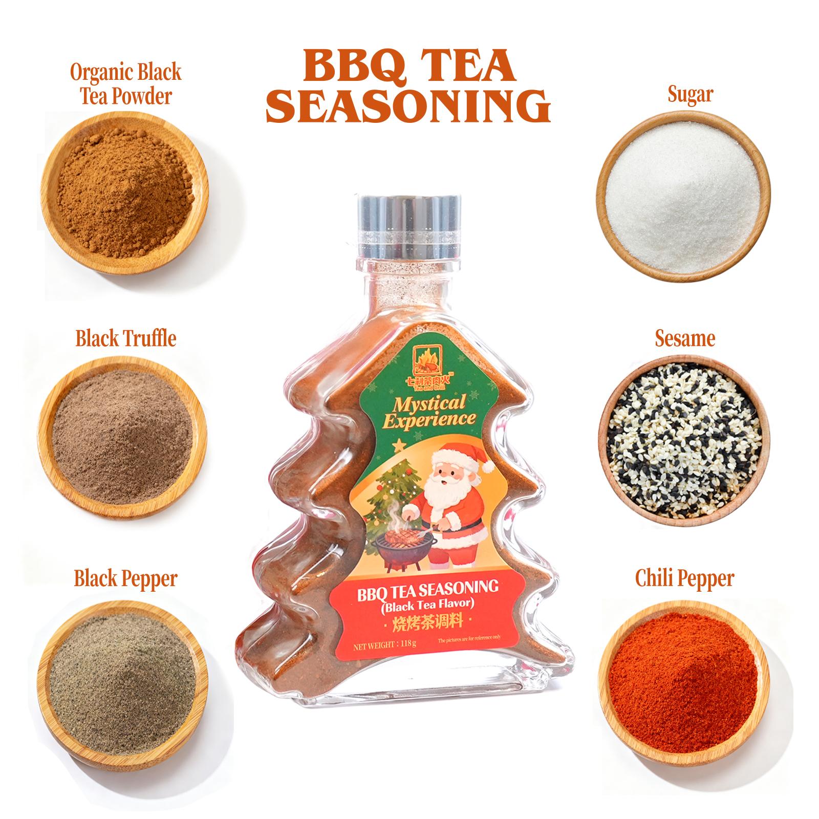 Christmas Gift Box | Tree-Shaped Black Tea Black Truffle BBQ Rub 118g + Scarf & Limited-time gift Hair Clips