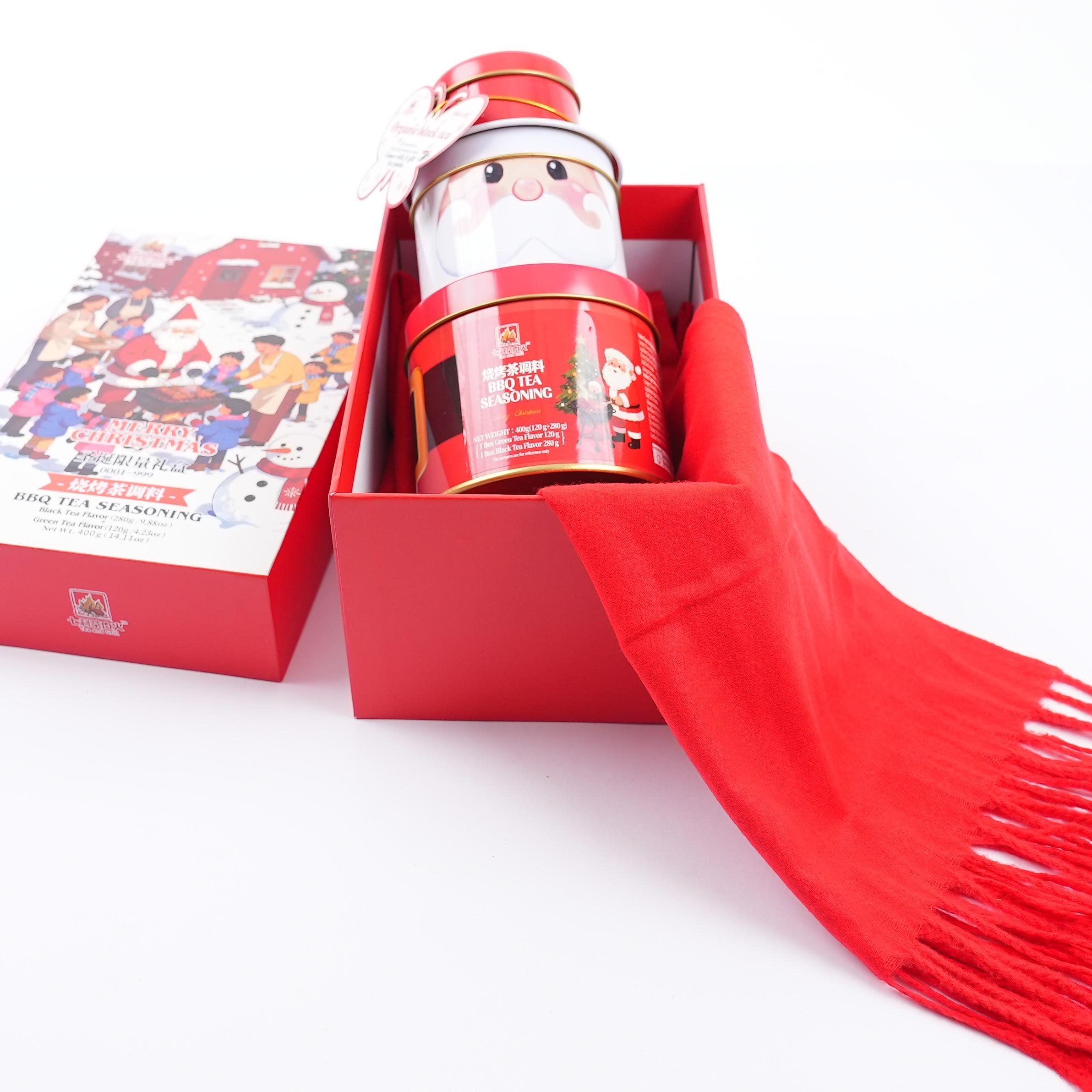 Christmas Gift Box | Curated Gifts Gourmet BBQ Seasoning Set  + Warm Scarf