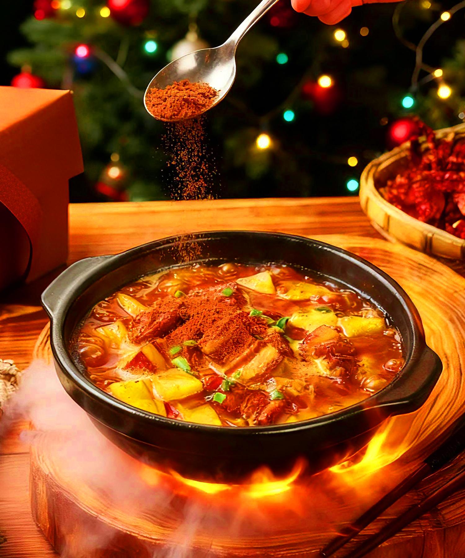 Christmas Gift Box | Tree-Shaped Black Tea Black Truffle BBQ Rub 335g