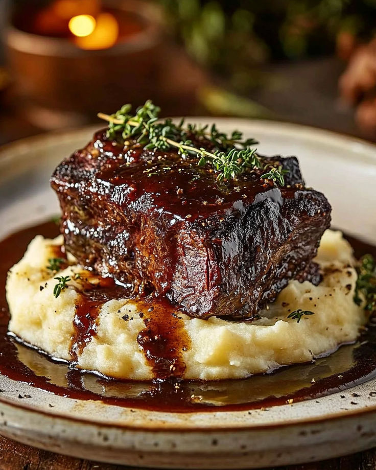 Black Pepper Steak with Mashed Potatoes Recipe