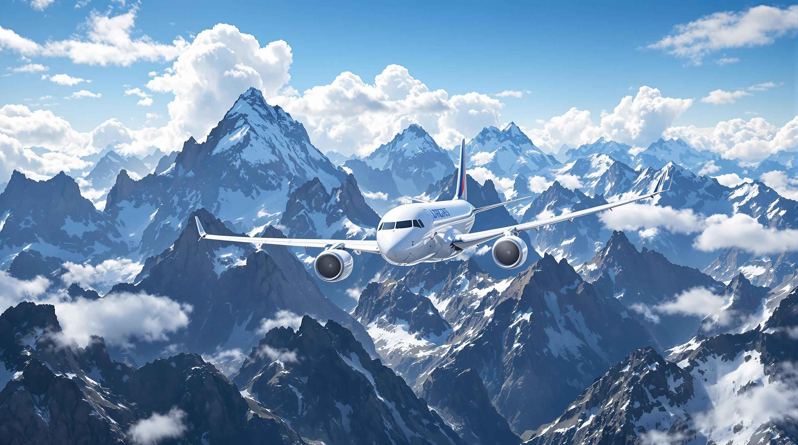 Flying passenger plane