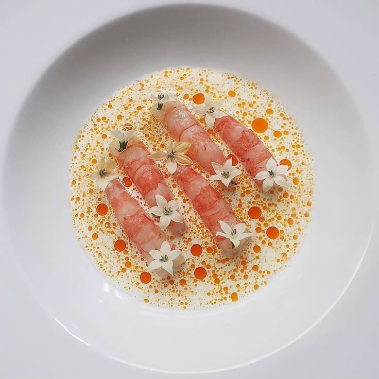Molecular Gastronomy Sweet Shrimp with Barbecued Black Tea Seasonings