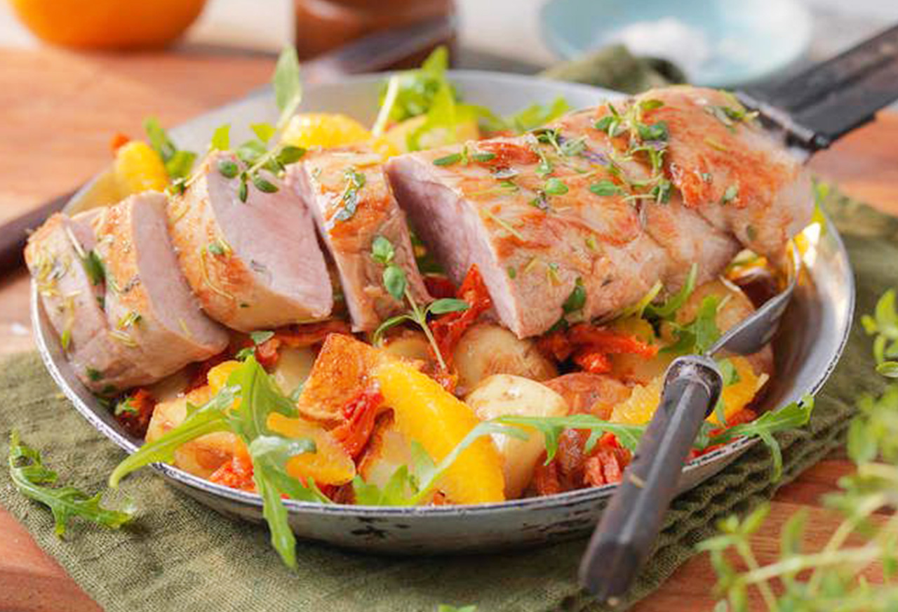 Chargrilled Pork Tenderloin with Vegetables Recipe